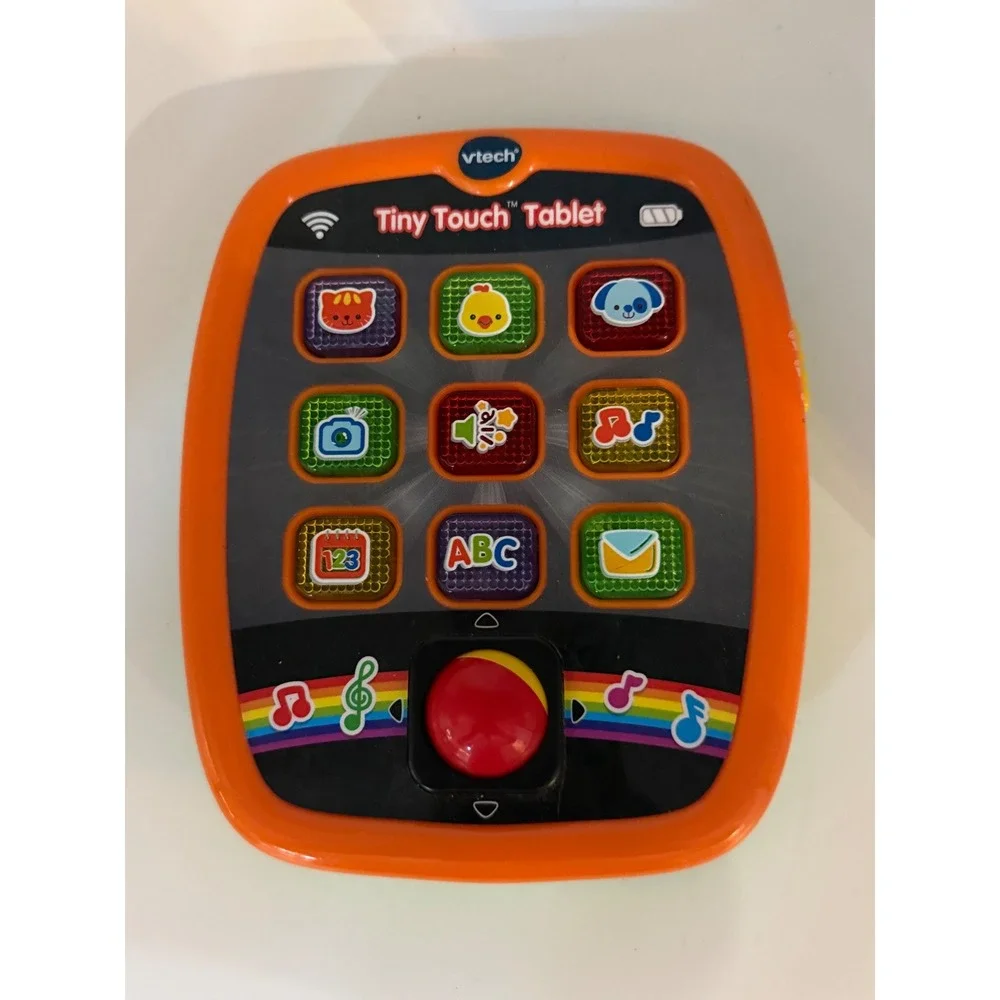 VTech Tiny Touch Tablet Orange Learning Toy Light Up Music Numbers Letters Works